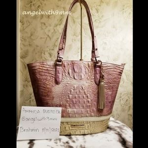 BRAHMIN NWT Lilac Whimsy Medium Bowie Pink Gold Handbag